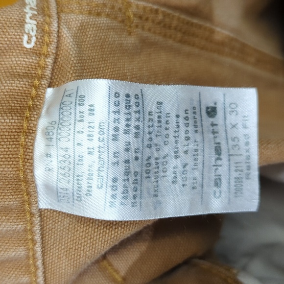 Carhartt Pants Men's 35x30 Brown Double Knee Relaxed Fit Duck Canvas 10098-211 - Picture 10 of 12